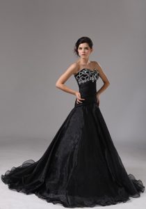 Beaded Bust Sweetheart Prom Evening Dress for Sale in Black