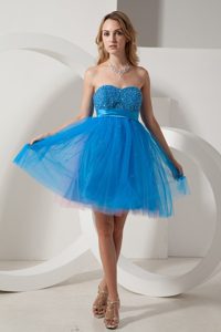 Laguna Niguel CA Blue Tulle Prom Theme Dress with Beading 2014