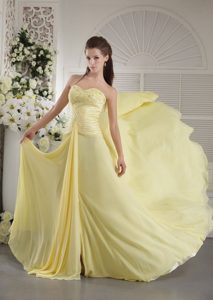 Unique Yellow Sweetheart Beaded 2013 Prom Dress for Cheap