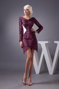 Special Fabric Prom Dresses with V-neck and Long Sleeves for 2013
