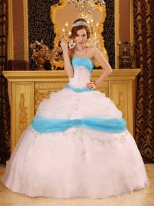 Gorgeous Lace up Back Dress for Quinceanera Appliques in Organza