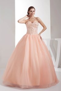 Sweetheart Beading Ball Gown Quinceanera Dress with Watermelon