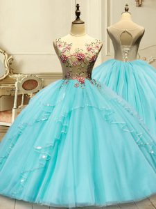 Sleeveless Appliques Lace Up Quinceanera Dresses