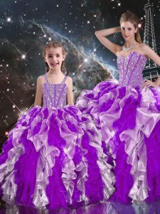 Shining Floor Length Ball Gowns Sleeveless Multi-color Vestidos de Quinceanera Lace Up