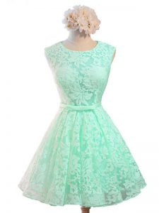 Clearance Apple Green Court Dresses for Sweet 16 Prom and Party and Wedding Party with Belt Scoop Sleeveless Lace Up