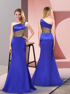 Suitable Pattern Prom Party Dress Royal Blue Side Zipper Sleeveless Floor Length