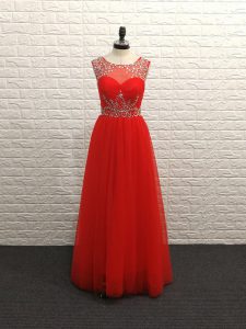Free and Easy Sleeveless Beading Backless Prom Evening Gown