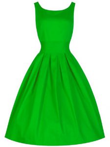 Admirable Green Quinceanera Court of Honor Dress Prom and Party and Wedding Party with Ruching Scoop Sleeveless Lace Up