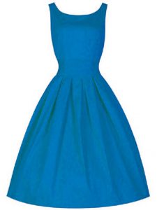 Exceptional Ruching Court Dresses for Sweet 16 Blue Zipper Sleeveless Knee Length