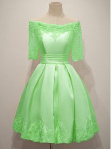 Dama Dress for Quinceanera Prom and Party and Wedding Party with Lace Off The Shoulder Half Sleeves Lace Up