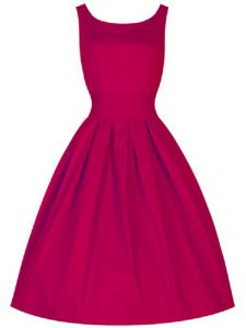 Knee Length A-line Sleeveless Fuchsia Quinceanera Court Dresses Lace Up