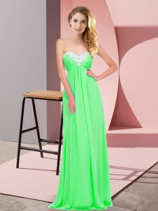 Extravagant Apple Green Sweetheart Lace Up Ruching Evening Dress Sleeveless