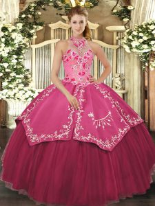 Excellent Sleeveless Lace Up Floor Length Beading and Embroidery 15 Quinceanera Dress