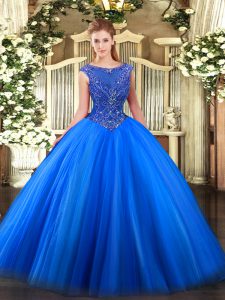 Captivating Royal Blue Sleeveless Beading and Appliques Floor Length Quinceanera Dresses