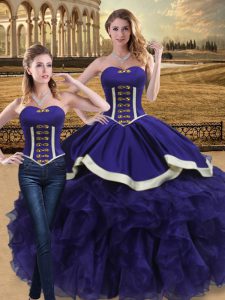 Delicate Purple Sleeveless Organza Lace Up Sweet 16 Dresses for Sweet 16 and Quinceanera