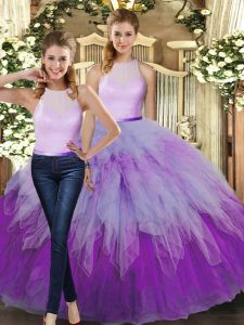 Sleeveless Ruffles Backless Ball Gown Prom Dress