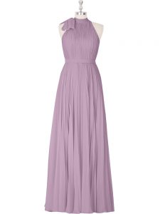 Hot Selling Purple A-line Ruching Prom Dress Zipper Sleeveless Floor Length