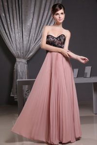 Cheap Sweetheart Pleated Pink Prom Formal Dress With Lacework