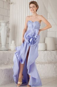 Lilac Mermaid Sweetheart Asymmetrical Taffeta Ruch Prom Dress