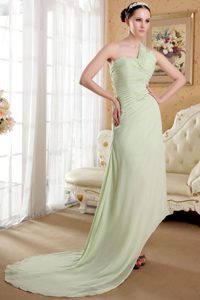Affordable Apple Green Dresses for Prom Princess One Shoulder