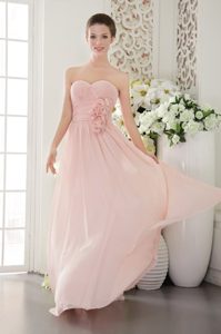 Best Pink Empire Sweetheart Prom Dress for Girls with Flowers