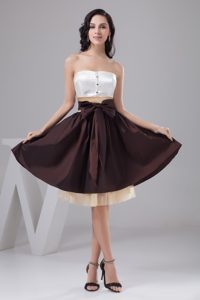 Multi-color A-line Prom Gown Dress with Bowknot and Ruche in Sydney