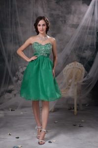 Fast Shipping Sweetheart Beaded Prom Cocktail Dress in Green
