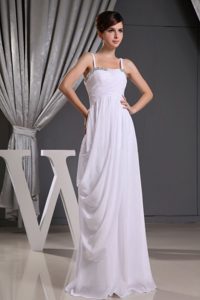 Spaghetti Straps White Long Dress for Prom Queen Fast Shipping