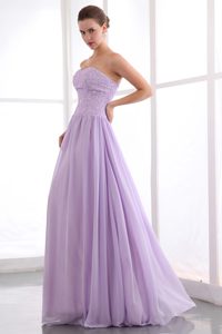 2013 Chiffon Lavender Beaded Sweetheart Prom Holiday Dress