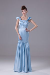 Beaded Square Mermaid Prom Celebrity Dress in Light Blue in Vogue