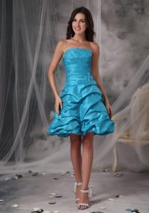 Beading and Pick ups Accent Mini Prom Evening Dress in Baby Blue
