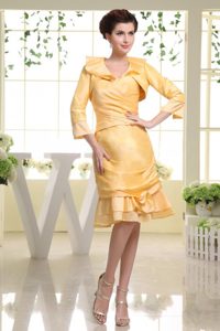 Yellow Taffeta Knee Length Prom Holiday Dress in Berkeley CA