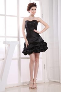 Black Sweetheart Prom Evening Dress with Sequins and Pick ups