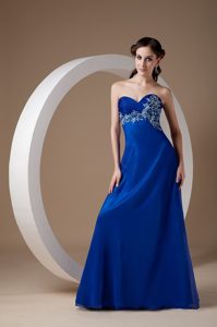 Anaheim CA Appliqued Long Prom Evening Dress in Royal Blue 2013