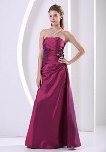 Taffeta Hand Made Flowers and Beading Prom Gown for Cheap