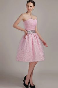 3D Flowers A-Line Sweetheart Mini/Short Prom Dress with Beading