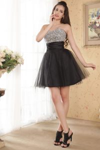 Delicate Sweetheart Sleeveless Short/Mini Tulle Dress with Beading
