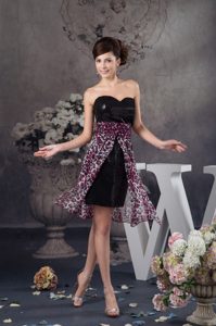 Sequins and Leopard Print Chiffon Prom Dress with Detachable Over Skirt