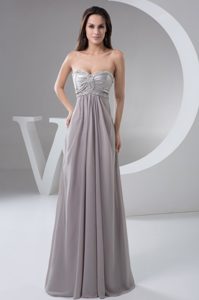 Beaded Sweetheart Long Chiffon Gray Prom Gowns in Anchorage AK