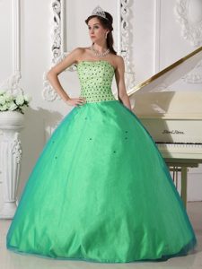 Sweetheart Beaded Lime Green Ball Gown Quinceanera Dress
