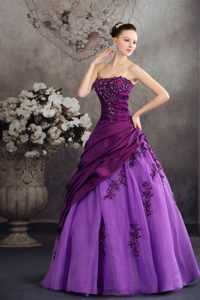 Two-toned Purple Quanceanera Dress with Appliques Ball Gown