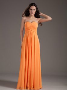 Soft and Feminine Empire Sweetheart Orange Prom Evening Dress