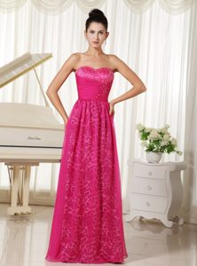 Leopard and Sweetheart with Beaded Bodice Prom Dress in Hot Pink
