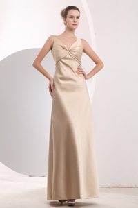 Empire Straps Champagne Homecoming Dress Floor-length