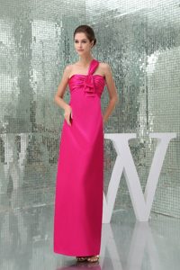 Hot Pink One Shoulder Prom Dress Ankle-length in Mississauga
