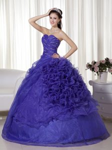 Purple Sweetheart Beading and Ruffles Quinceanera Gowns