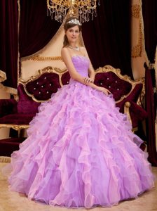Ruffled Sweetheart Beading Two-tone Ruched Organza Quinceanera Dresses