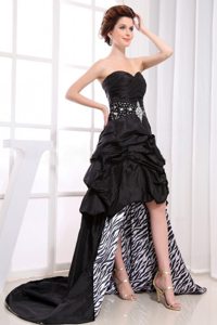 Black Sweetheart High-low Prom Dress with Pick-ups Beaded 2013