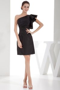 Trendy Satin Ruched One Shoulder Little Black Dress Under 150