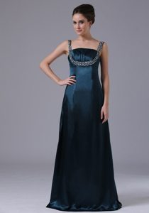 2013 New Straps Navy Blue Beaded Prom Dress for Ladies